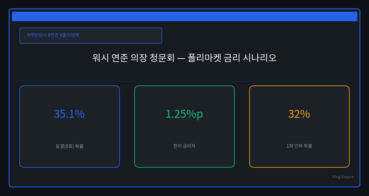 워시 청문회 앞두고 폴리마켓이 바꿀 숫자 — 한국 투자자 관점의 금리 시나리오